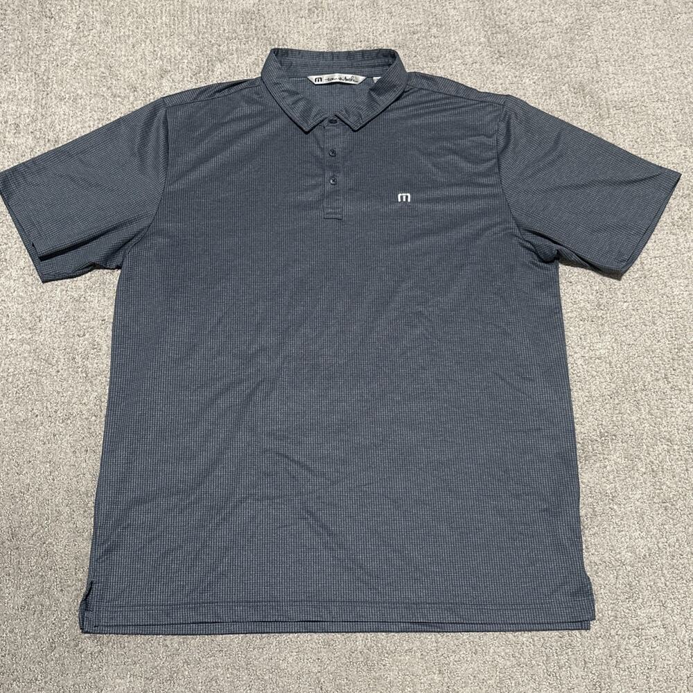 Travis Mathew Men’s gray checkered performance polo size XXL